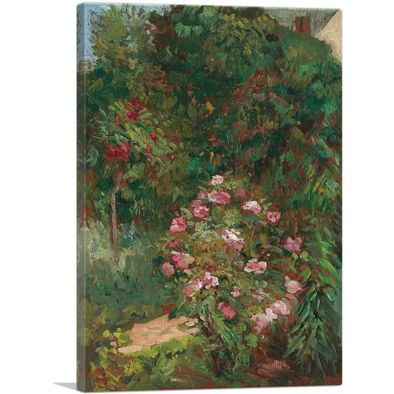 ARTCANVAS Garden Of Small Gennevilliers 1884 Canvas Art Print by Gustave Caillebotte - Size: 26" x 18" (0.75" Deep)