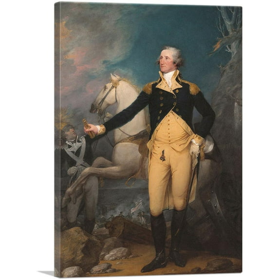 ARTCANVAS General George Washington At Trenton 1792 Canvas Art Print by John Trumbull - Size: 12" x 8" (0.75" Deep)