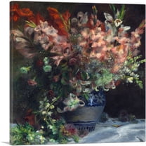 ARTCANVAS Gladioli in a Vase 1874 Canvas Art Print by Pierre-Auguste Renoir - Size: 18" x 18" (0.75" Deep)