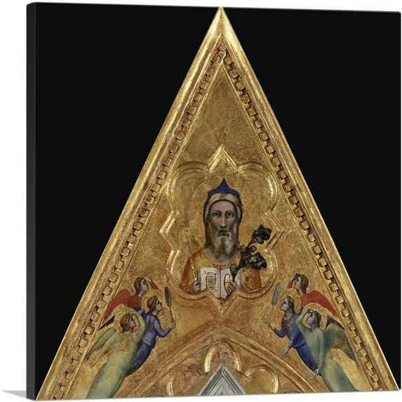 ARTCANVAS God The Father With Angels 1330 Canvas Art Print by Giotto di Bondone - Size: 18" x 18" (1.50" Deep)