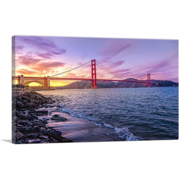 ARTCANVAS Golden Gate Bridge San Francisco Canvas Art Print - Size: 18" x 12" (0.75" Deep)