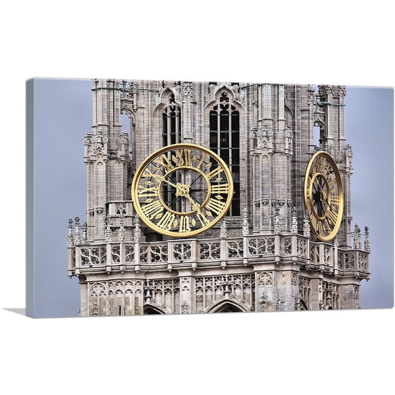 ARTCANVAS Gothic Style Clock Home decor Canvas Art Print - Size: 12" x 8" (0.75" Deep)
