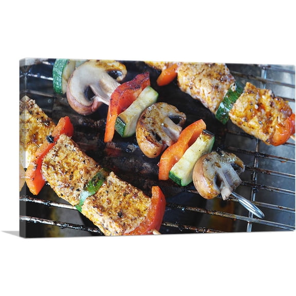 ARTCANVAS Grilled Food BBQ Restaurant decor Canvas Art Print - Size: 60" x 40" (0.75" Deep) (3-Piece)