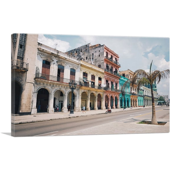 ARTCANVAS Havana Cuba Beachfront Street Canvas Art Print - Size: 60" x 40" (0.75" Deep) (3-Piece)
