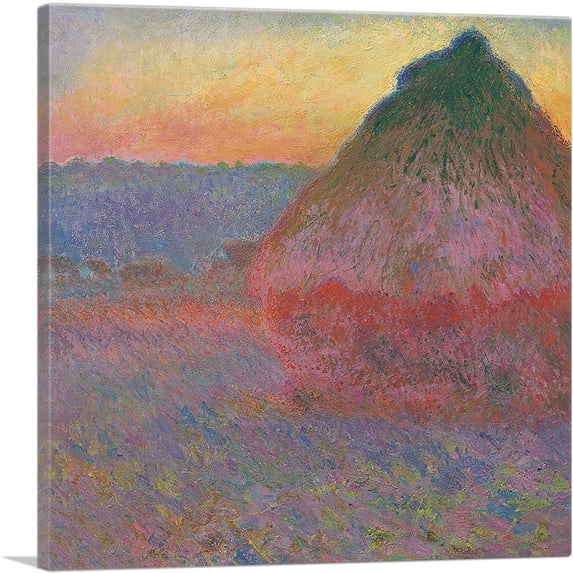 ARTCANVAS Haystack 1891 Canvas Art Print by Claude Monet - Size: 26" x 26" (0.75" Deep)