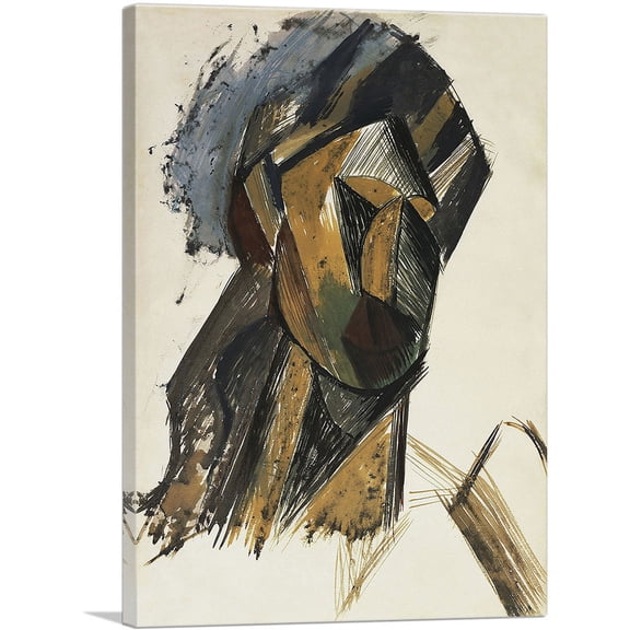 ARTCANVAS Head of a Woman 1909 Canvas Art Print by Pablo Picasso - Size: 12" x 8" (0.75" Deep)
