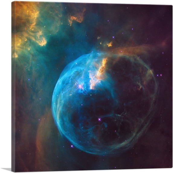 ARTCANVAS Hubble Telescope Bubble Nebula NGC 7635 Canvas Art Print - Size: 36" x 36" (1.50" Deep)
