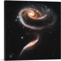 ARTCANVAS Hubble Telescope Galactic Rose Made of Galaxies Arp 273 Canvas Art Print - Size: 18" x 18" (0.75" Deep)