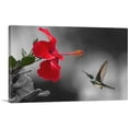 thumbnail image 1 of ARTCANVAS Hummingbird Flying Red Flower Canvas Art Print - Size: 26" x 18" (0.75" Deep), 1 of 9