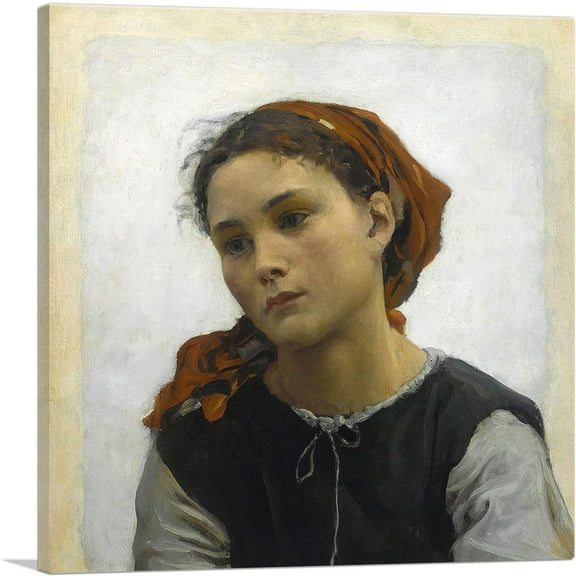 ARTCANVAS Innocente 1875 Canvas Art Print by Jules Breton - Size: 18" x 18" (0.75" Deep)
