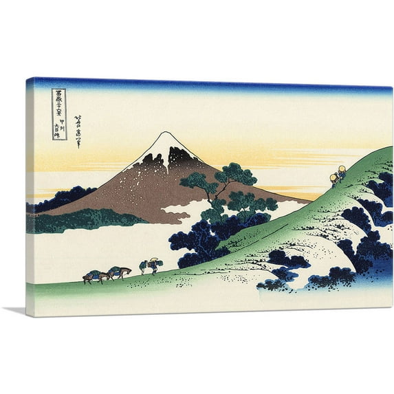 ARTCANVAS Inume Pass in Kai Province 1858 Canvas Art Print by Utagawa Hiroshige - Size: 60" x 40" (1.50" Deep) (3-Piece)