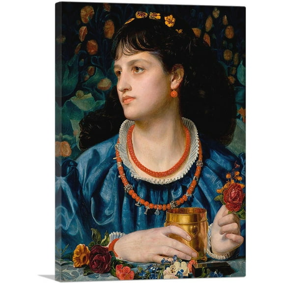 ARTCANVAS Isolda With The Love Potion 1870 Canvas Art Print by Frederick Sandys - Size: 26" x 18" (0.75" Deep)