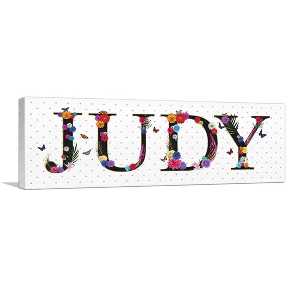 ARTCANVAS JUDY Girls Name Room Decor Canvas Art Print - Size: 36" x 12" (0.75" Deep)