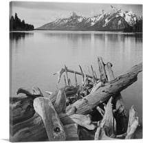 ARTCANVAS Jackson Lake - Grand Teton National Park - Wyoming Canvas Art Print by Ansel Adams - Size: 18" x 18" (0.75" Deep)