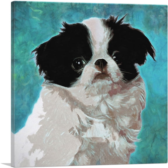 ARTCANVAS Japanese Chin Dog Breed Canvas Art Print - Size: 18" x 18" (0.75" Deep)