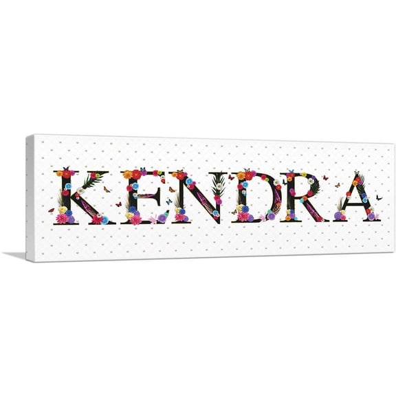 ARTCANVAS KENDRA Girls Name Room Decor Canvas Art Print - Size: 36" x 12" (0.75" Deep)