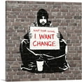 thumbnail image 1 of ARTCANVAS Keep Your Coins. I Want Change By Meek Canvas Art Print by Banksy - Size: 26" x 26" (0.75" Deep), 1 of 9