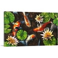 thumbnail image 1 of ARTCANVAS Koi Carp Fish Asia Pond Water Lilies Canvas Art Print - Size: 60" x 40" (0.75" Deep) (3-Piece), 1 of 9
