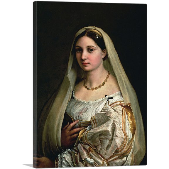 ARTCANVAS La Donna Velata 1515 Canvas Art Print by Raphael - Size: 12" x 8" (0.75" Deep)