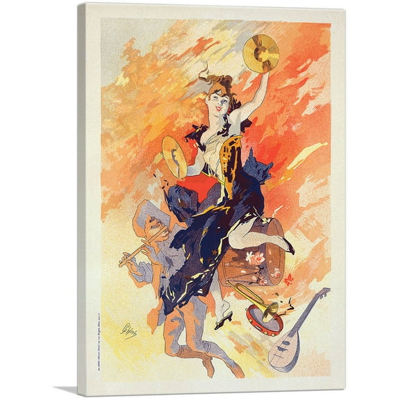 ARTCANVAS La Musique Canvas Art Print by Jules Cheret - Size: 40" x 26" (1.50" Deep)
