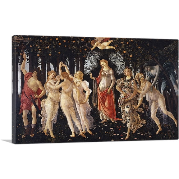 ARTCANVAS La Primavera Allegory of Spring 1482 Canvas Art Print by Sandro Botticelli - Size: 12" x 8" (0.75" Deep)
