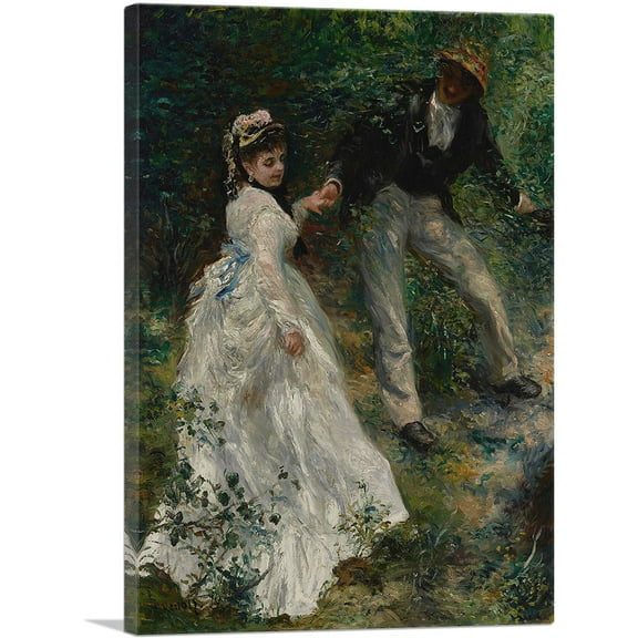 ARTCANVAS La Promenade 1870 Canvas Art Print by Pierre-Auguste Renoir - Size: 12" x 8" (0.75" Deep)