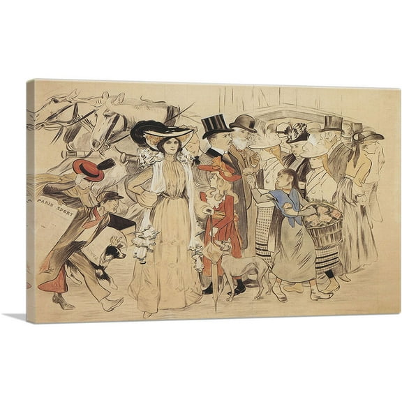 ARTCANVAS La Rue 1904 Canvas Art Print by Theophile Steinlen - Size: 26" x 18" (0.75" Deep)