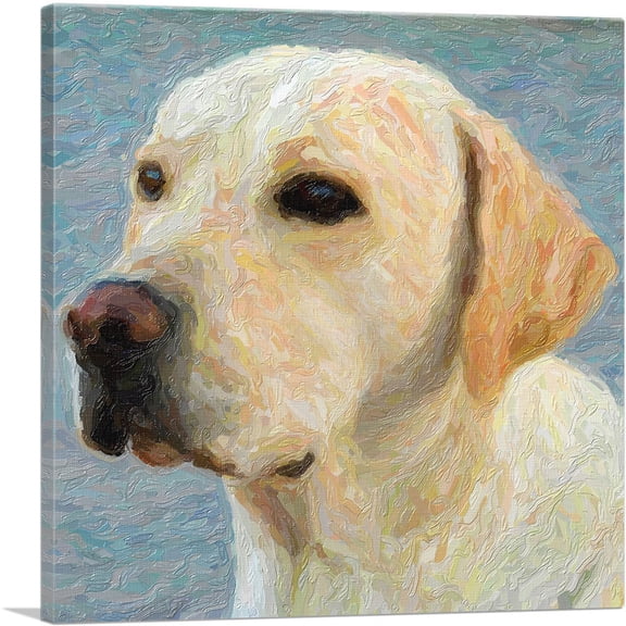 ARTCANVAS Labrador Retriever Dog Breed Yellow Lab Canvas Art Print - Size: 18" x 18" (0.75" Deep)