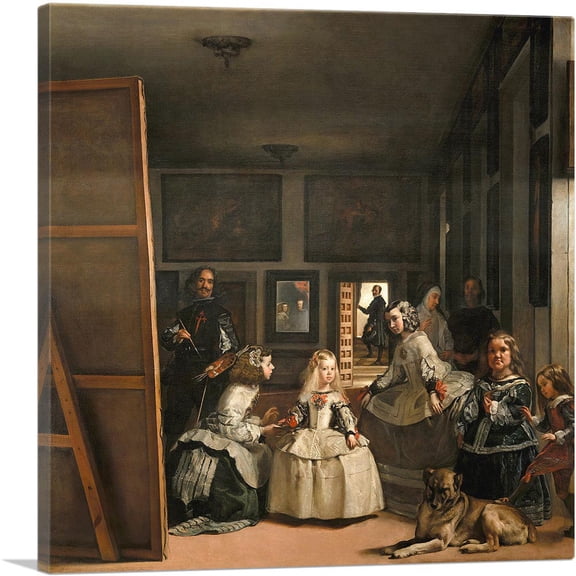 ARTCANVAS Las Meninas 1656 Canvas Art Print by Diego Velazquez - Size: 12" x 12" (0.75" Deep)