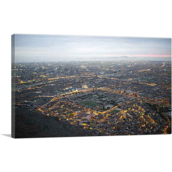 ARTCANVAS Lima Peru Skyline Canvas Art Print - Size: 26" x 18" (1.50" Deep)