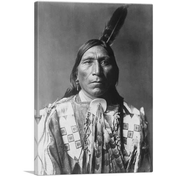 ARTCANVAS Little Hawk 1907 Canvas Art Print by Edward S. Curtis - Size: 12" x 8" (0.75" Deep)
