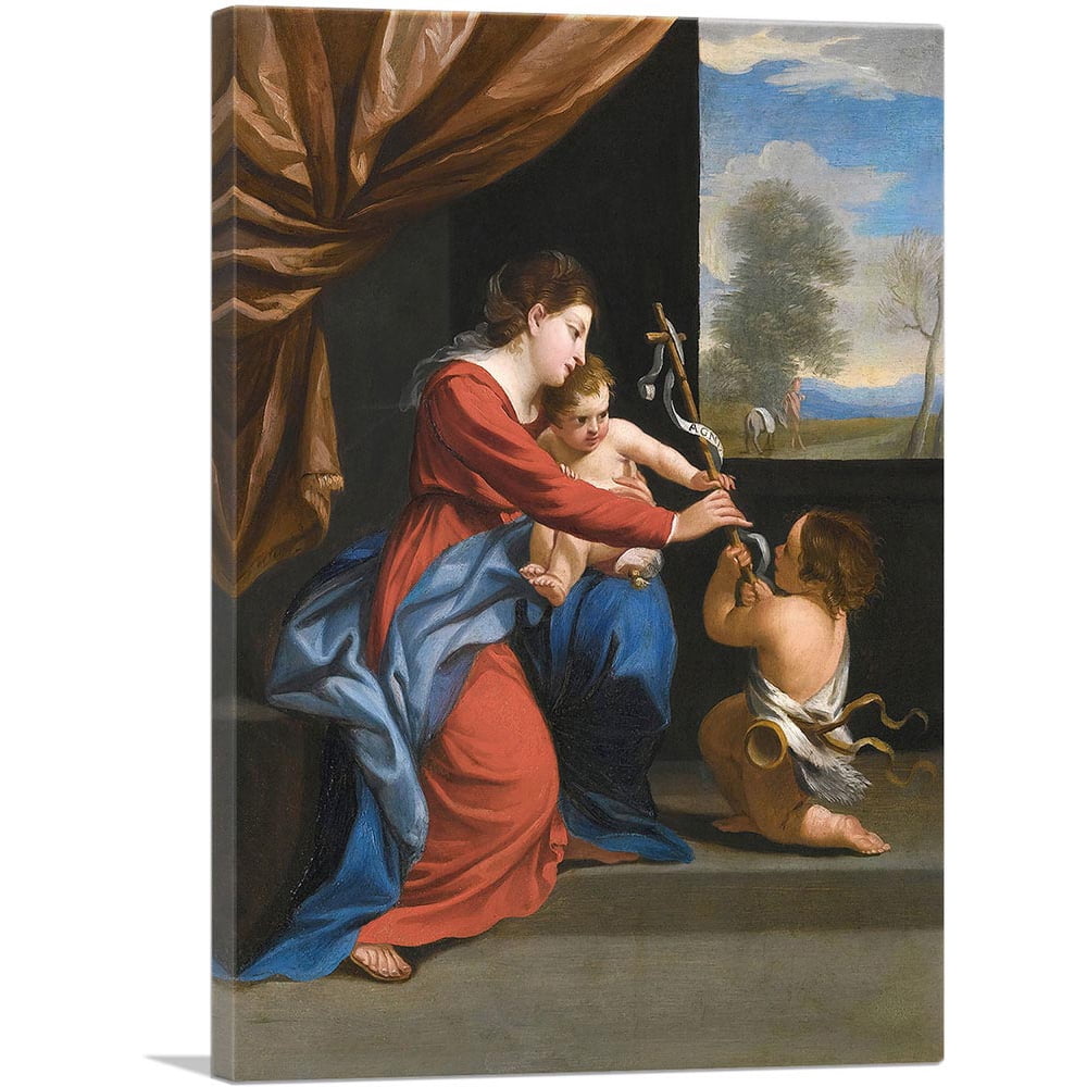 ARTCANVAS Madonna And Child With Infant Saint John The Baptist Canvas ...