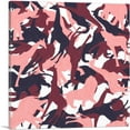 thumbnail image 1 of ARTCANVAS Maroon Pink Black Camo Camouflage Wild Jungle Animals Pattern Canvas Art Print - Size: 26" x 26" (0.75" Deep), 1 of 9
