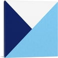 thumbnail image 1 of ARTCANVAS Mid-Century Modern Blue and White Triangles Canvas Art Print - Size: 18" x 18" (0.75" Deep), 1 of 9