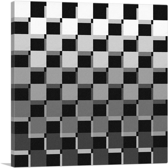 ARTCANVAS Mid-Century Modern Checker Board Inverted Canvas Art Print - Size: 26" x 26" (0.75" Deep)