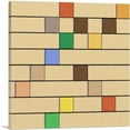 thumbnail image 1 of ARTCANVAS Mid-Century Modern Colored Squares on Beige Rows Canvas Art Print - Size: 18" x 18" (0.75" Deep), 1 of 9