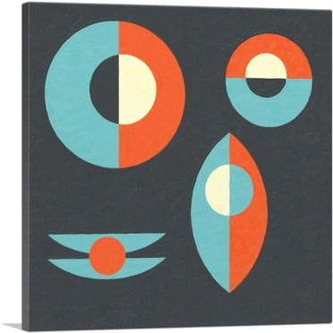 ARTCANVAS Mid-Century Modern Eyes, Mouth, and Nose Canvas Art Print - Size: 18" x 18" (0.75" Deep)
