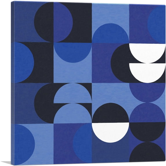 ARTCANVAS Mid-Century Modern Feeling Blue Canvas Art Print - Size: 26" x 26" (1.50" Deep)