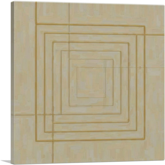 ARTCANVAS Mid-Century Modern Gold Squares Canvas Art Print - Size: 18" x 18" (0.75" Deep)