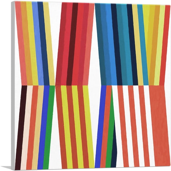 ARTCANVAS Mid-Century Modern Leaning Books Canvas Art Print - Size: 26" x 26" (1.50" Deep)