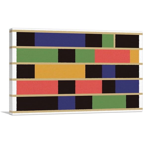 ARTCANVAS Mid-Century Modern Missing in Sequence Canvas Art Print - Size: 12" x 8" (0.75" Deep)