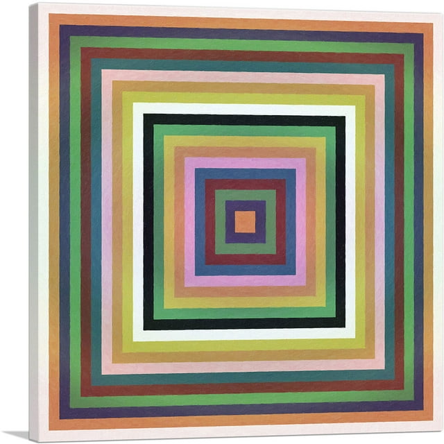ARTCANVAS Mid-Century Modern Perfect Squares in Contrasting Colors Canvas Art Print - Size: 12" x 12" (0.75" Deep)