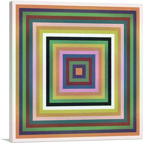 ARTCANVAS Mid-Century Modern Perfect Squares in Contrasting Colors Canvas Art Print - Size: 26" x 26" (1.50" Deep)