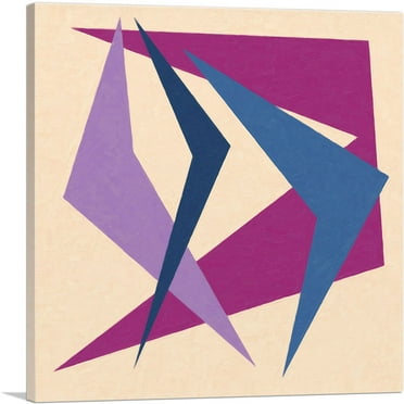 ARTCANVAS Mid-Century Modern Purple Dance Canvas Art Print - Size: 18" x 18" (0.75" Deep)