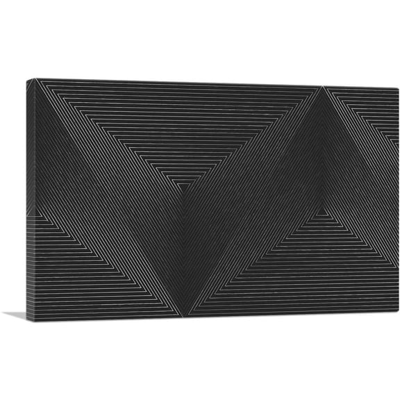 ARTCANVAS Mid-Century Modern Triangle Sequence Canvas Art Print - Size: 60" x 40" (0.75" Deep) (3-Piece)
