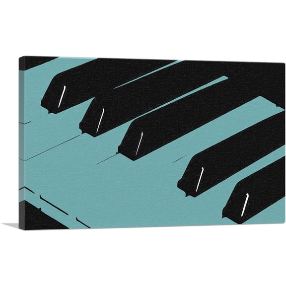 ARTCANVAS Modern Piano Keys in Cerulean Canvas Art Print - Size: 40" x 26" (0.75" Deep)
