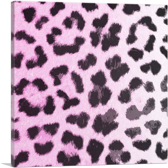 ARTCANVAS Modern Pink Cheetah Pattern Canvas Art Print - Size: 18" x 18" (0.75" Deep)