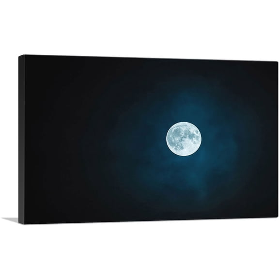 ARTCANVAS Moonlight Home Decor Rectangle Canvas Art Print - Size: 12" x 8" (0.75" Deep)
