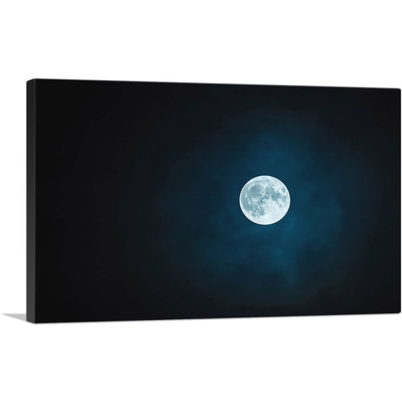ARTCANVAS Moonlight Home Decor Rectangle Canvas Art Print - Size: 12" x 8" (0.75" Deep)