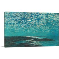 ARTCANVAS Moonlight - Isle of Shoals 1892 Canvas Art Print by Childe Hassam - Size: 26" x 18" (0.75" Deep)